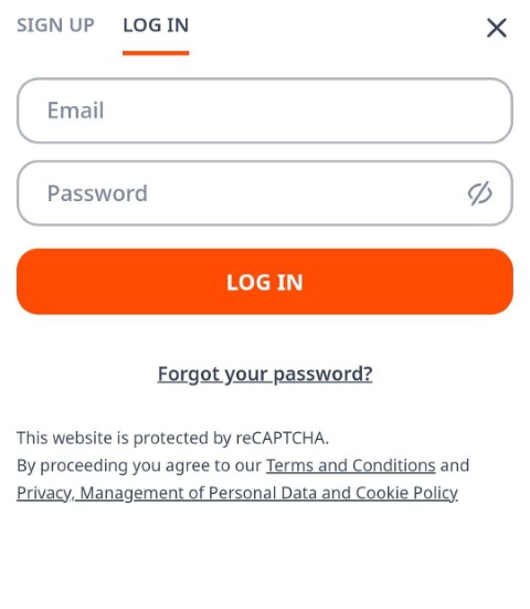 Log in to your account using email and password in Monro app